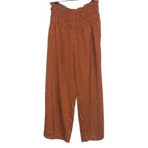 CURRENT AIR NWT burnt orange cheetah print hi waisted flare pant I19